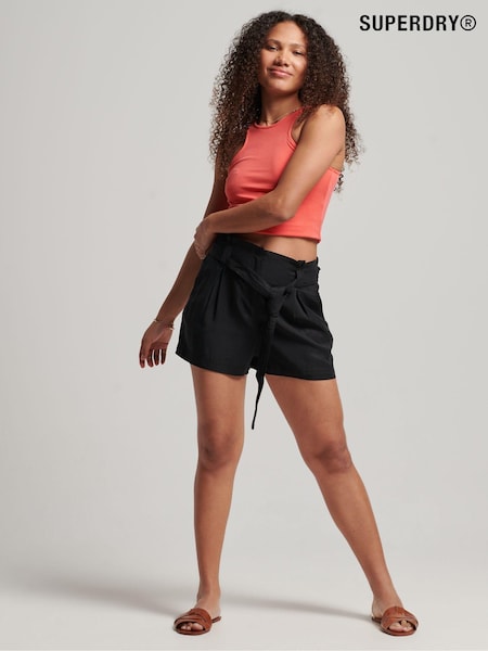 Schwarz - Superdry Vintage Paperbag-Shorts (D32972) | 30 €