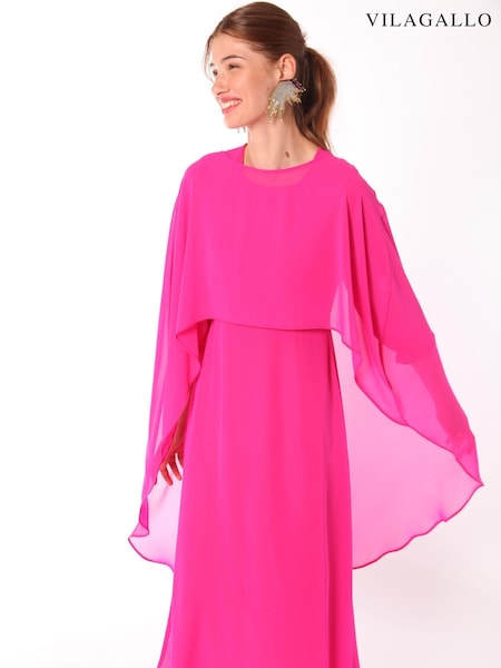Vilagallo Pink Chiffon Midi Dress (D33022) | €77