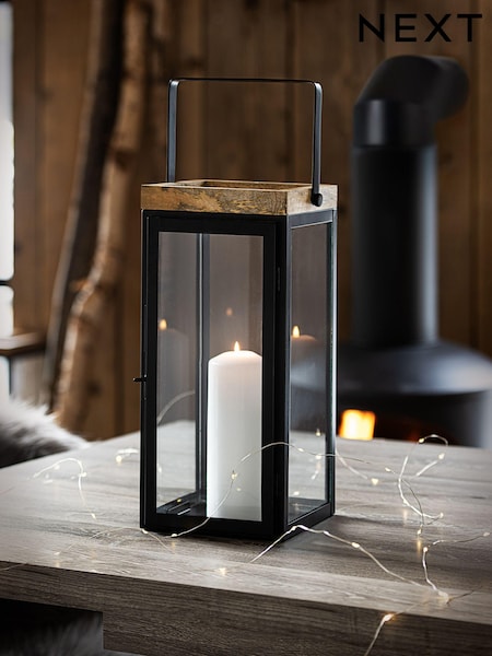 Bronx Large Wood And Glass Lantern (D33250) | ‏20 ر.ع.‏
