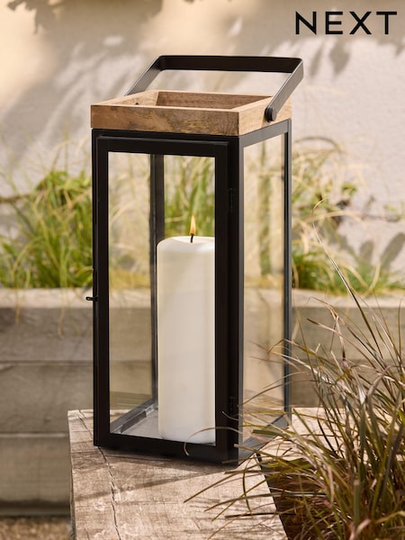 Bronx Extra Large Wood And Glass Lantern (D33255) | ‏31 ر.ع.‏