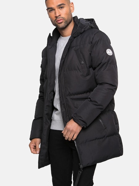 Threadbare Black Showerproof Longline Padded Coat (D33532) | €47.50
