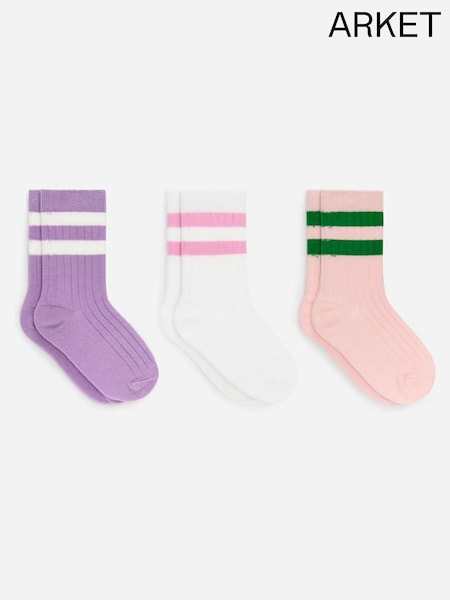 Violetinė - Arket Rib Knit Socks Set Of 3