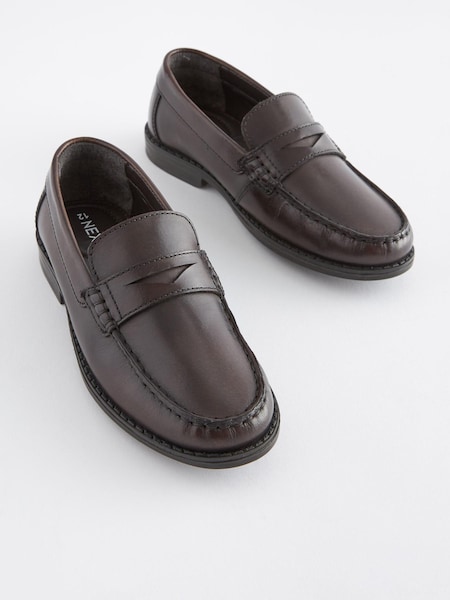 Chocolate Brown Leather Loafers (D33937) | €18 - €22