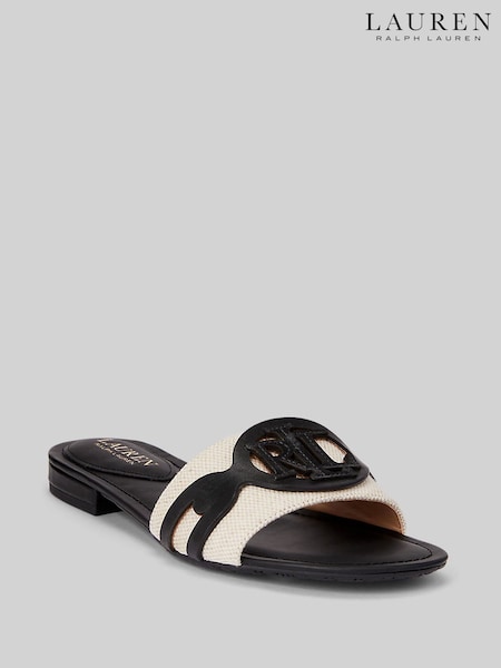 Lauren Ralph Lauren Alegra Canvas Leather Sliders (D33972) | €72