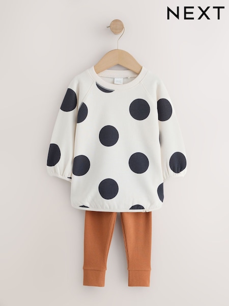 Cream Mono Spot - Sweatshirt And Leggings Set (3mths-7yrs)
