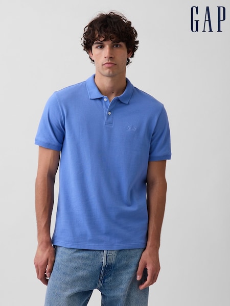Blue - Regular Gap Logo Pique Polo Shirt