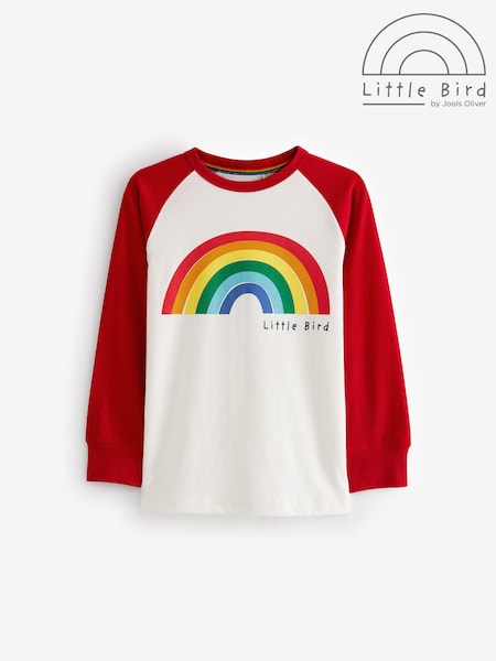 Little Bird by Jools Oliver Red/Ecru 100% Cotton Long Sleeved T-Shirt (D34272) | AED41 - AED49