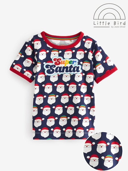 Little Bird by Jools Oliver Navy Short Sleeve Christmas Super Santa T-Shirt (D34352) | € 6 - € 8