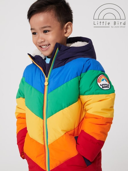 Little Bird by Jools Oliver Shower Resistant Rainbow Chevron Padded Coat (D34395) | € 38 - € 43