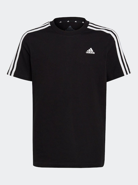 adidas Black Essentials 3 Stripes 100% Cotton T-Shirt (D34403) | €11.50