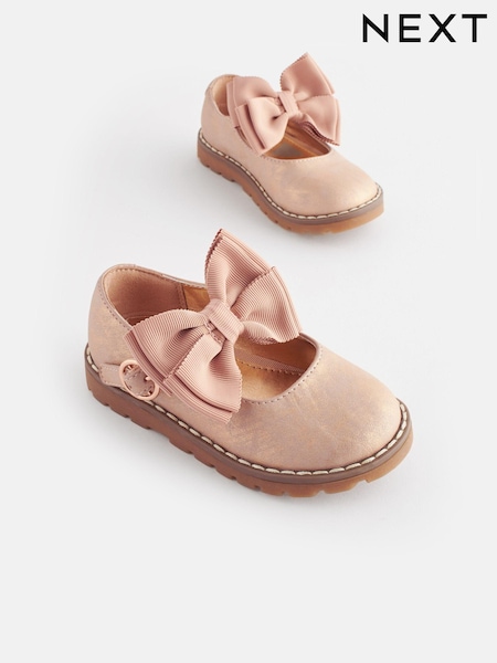 Pink Mary Jane Touch Fastening Bow Shoes (D34530) | €16 - €17