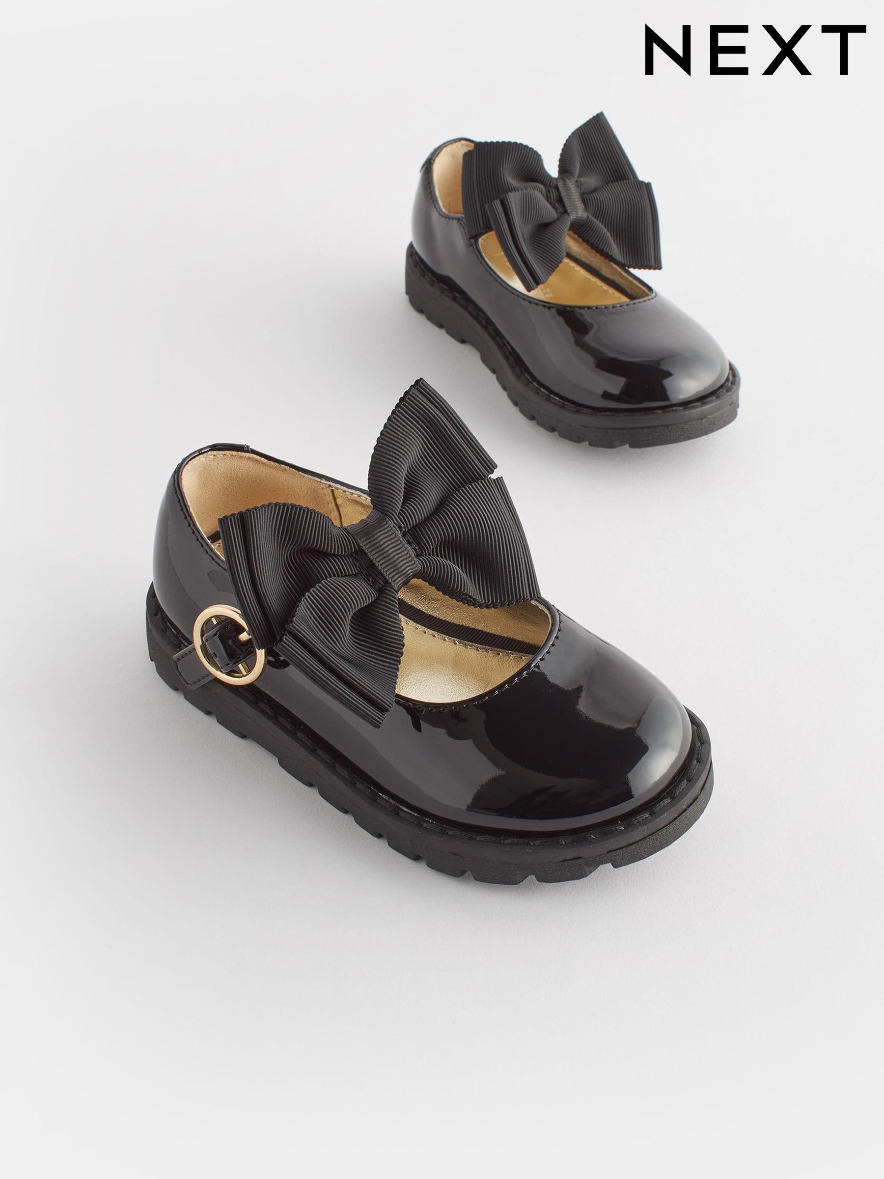 Girls School Shoes Leather Ballerina Lace Up Shoes Next