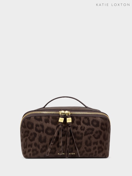 Brown - Katie Loxton Soho Medium Make Up / Wash Bag