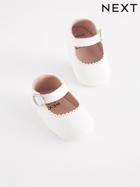 White Mary Jane Baby Shoes (0-24mths) (D34844) | EGP600