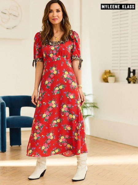Myleene Klass Red Mix Print Midi Dress (D34918) | € 33