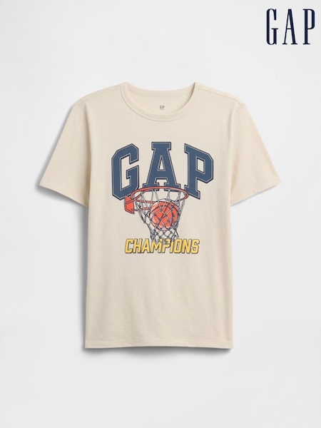Beige Basketball - Gap Graphic Short Sleeve T-shirt (4-13yrs)