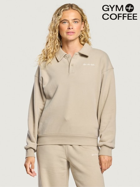 טבעי - Gym + Coffee Daily Collared Sweatshirt