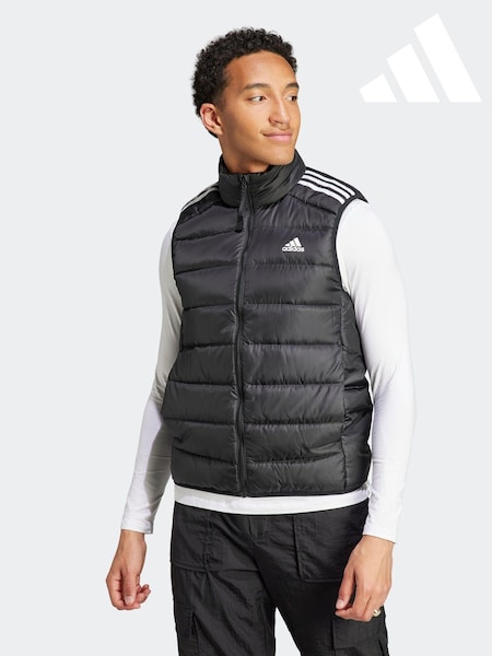 Negru - adidas Esențiale 3-Dungă Light Down Gilet (D35188) | 333 LEI