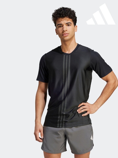 adidas Black Performance HIIT Workout 3-Stripes T-Shirt (D35212) | €21.50