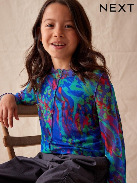 Blue Mesh Long Sleeve T-Shirt (3-16yrs) (D35221) | €7.50 - €10