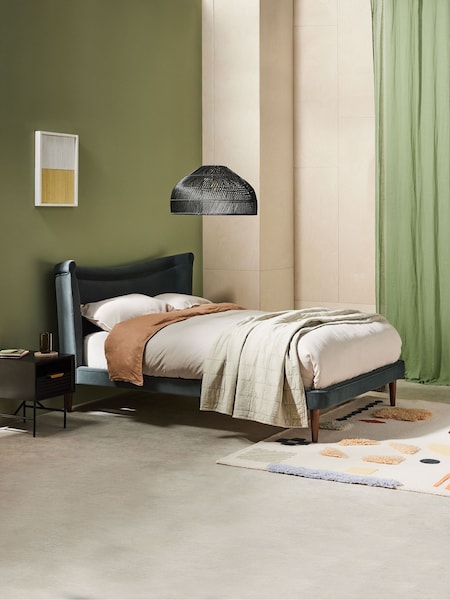 MADE.COM Gunmetal Grey Sawyer Bed in Velvet (D35224) | €756 - €1,007