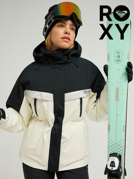 Schwarz/Weiß - Roxy Glacial Grace Funktions-Skijacke
