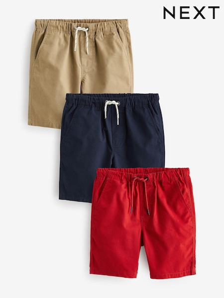 Mornariška modra/rdeča/rumenorjava - 100% Cotton Pull-On Shorts 3 Pack (3-16yrs) (D35522) | € 17 - € 32
