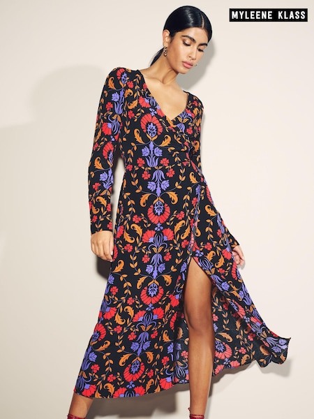 Myleene Klass Pink Animal Print Wrap Dress (D35775) | €18