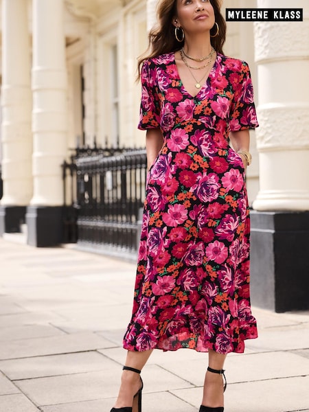 Myleene Klass Pink Floral Tea Dress (D35776) | €21