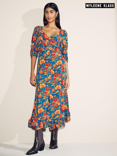 Myleene Klass Blue Paisley Midi Dress (D35818) | OMR15