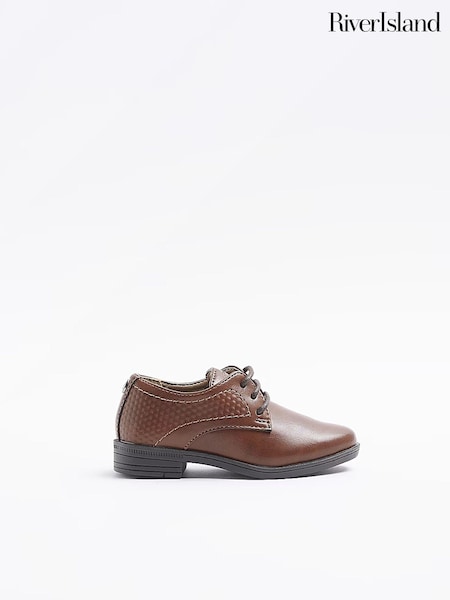 River Island Boys Brown Embossed Point Shoes (D35865) | €13