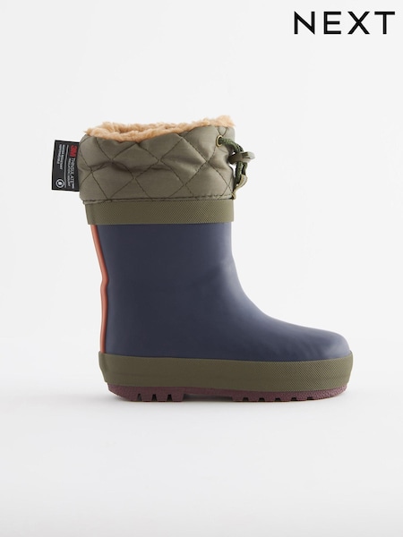 Navy Colourblock Cuff Wellies (D35894) | AED15 - AED18