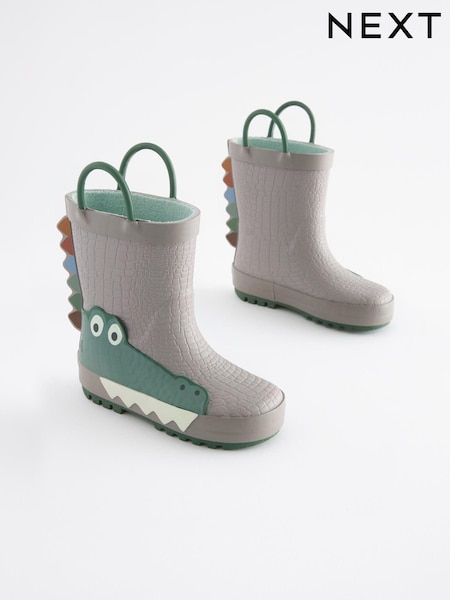 Neutral 3D Crocodile Handle Wellies (D35907) | AED15 - AED18