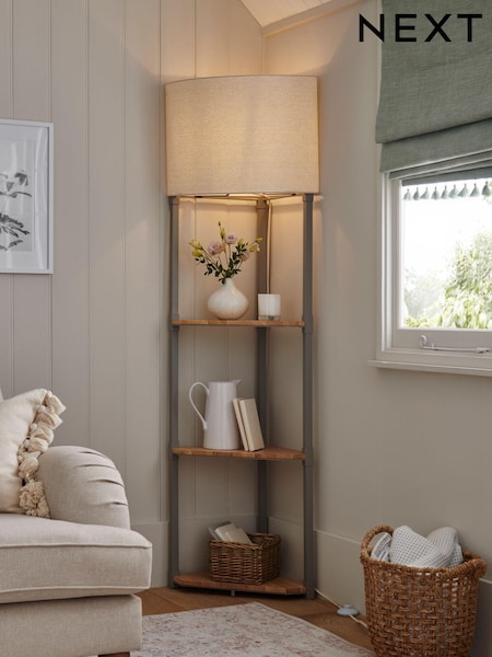 Grey Malvern Shelf Floor Lamp (D36085) | €285