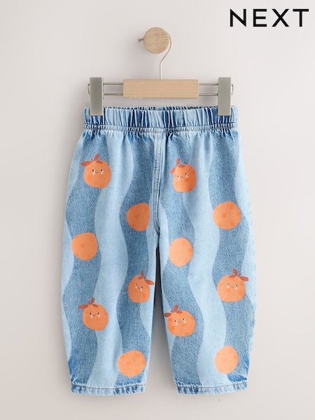 Denim Orange - Printed Jeans (3mths-7yrs)