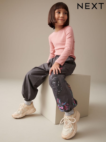 Charcoal Grey Printed Parachute Cargo Trousers (3-16yrs) (D36738) | € 13 - € 17