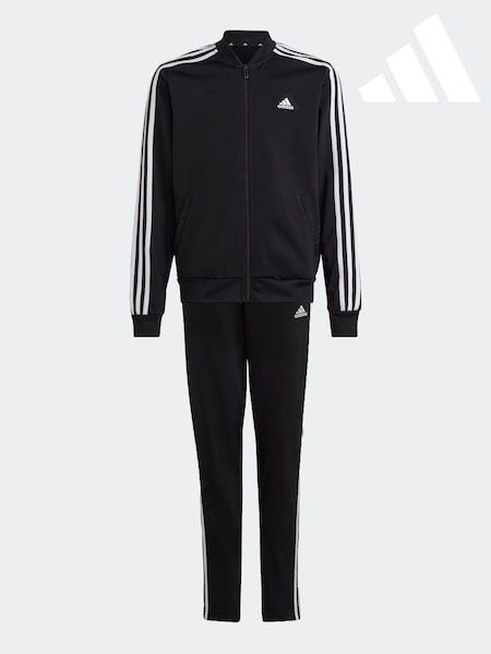 adidas Black Sportswear Essentials 3-Stripes Tracksuit (D36763) | R$ 375