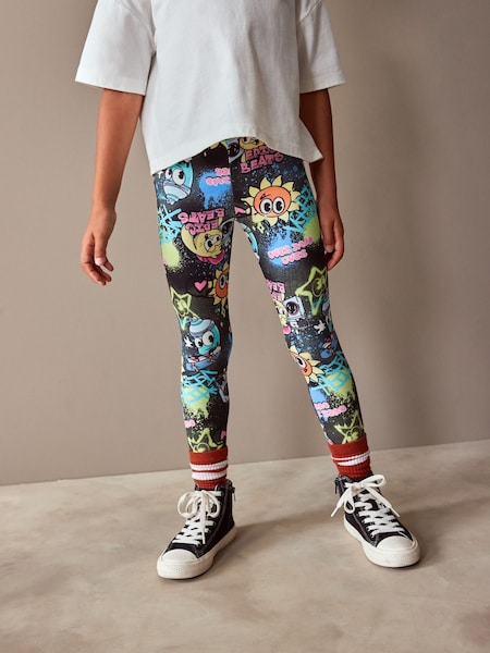 Schwarz Graffiti Charakter​​​​​​​ - Printed Leggings (3-16yrs) (D37205) | 2 € - 5 €