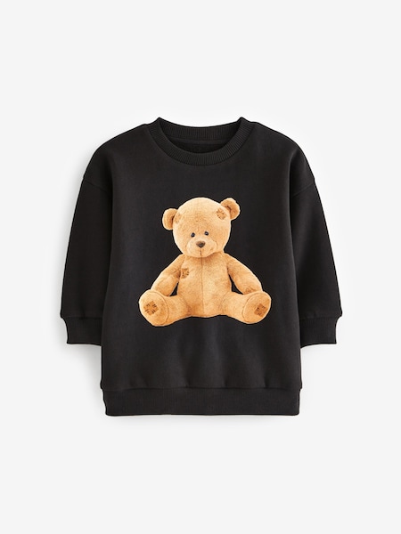 Črni fotografski medved - Character Crew Neck Sweatshirt (3mths-7yrs) (D37335) | € 7 - € 8
