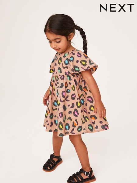 Animal Print Angel Sleeve Cotton Dress (3mths-8yrs) (D37384) | €6 - €7