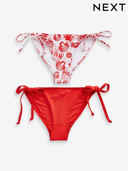 White/Red Shell Bikini Bottoms 2 Pack (D37443) | €4