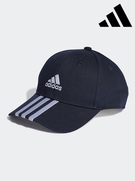 adidas Blue Baseball 100% Cotton 3-Stripe Cap (D38230) | €12