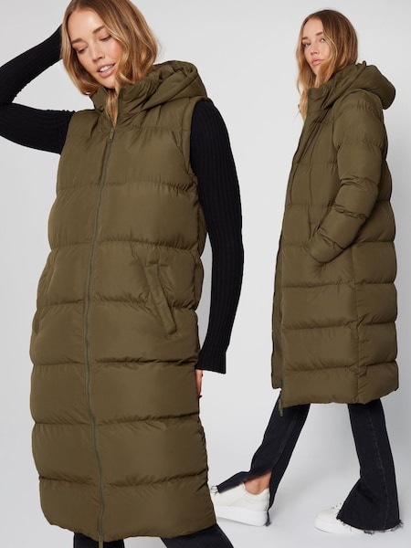 Verde - Geacă puffer lungă căptușită Threadbare Hanorac (D38238) | 207 LEI