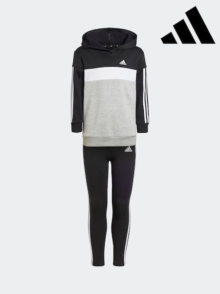 adidas Black Kids Sportswear Tiberio 3-Stripes Colorblock Fleece Leggings Set (D38335) | R$ 375