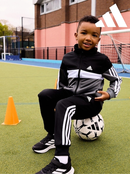 Musta - Adidas Kids Sportswear Tiberio 3-stripes Colorblock Shiny Tracksuit (D38366) | €55
