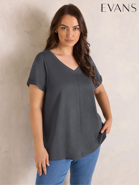 Szary - Evans Slub Jersey T-shirt