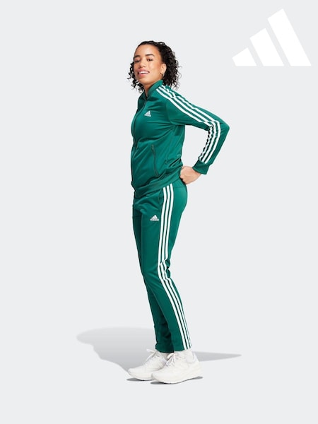 adidas Dark Green 3 Stripe Essentials Tracksuit (D38473) | AED224