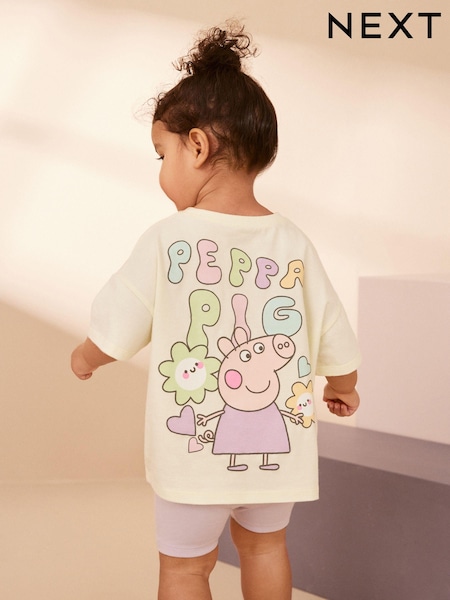 V barvi limete - Peppa Pig T-Shirt and Cycle Shorts Set (3mths-7yrs) (D38474) | € 10 - € 13