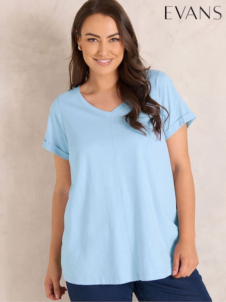 Μπλε - Evans Slub Jersey T-shirt