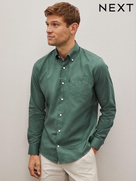 Seafoam Green Slim Fit Button Down Easy Iron Oxford Shirt (D38578) | €15